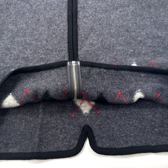 Herman Geist Cardigan 100% Wool Sweater Womens Plus 22W Argyle Gray Zip Collared - Picture 6 of 11